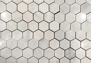 Helsinki Small Hexagon Polished Marble Mosaic