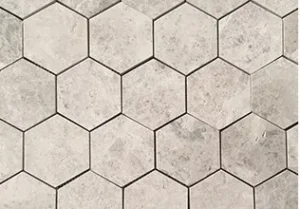 Lys Large Hexagon Honed Marble Mosaic