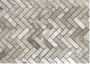 Hiraeth Herringbone polished marble mosaic