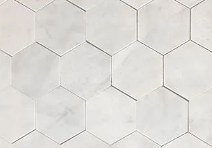 Helsinki Large Hexagon Polished Marble Mosaic